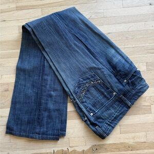 Joe’s Dark Blue Boot Cut Jeans with Studded Pocket